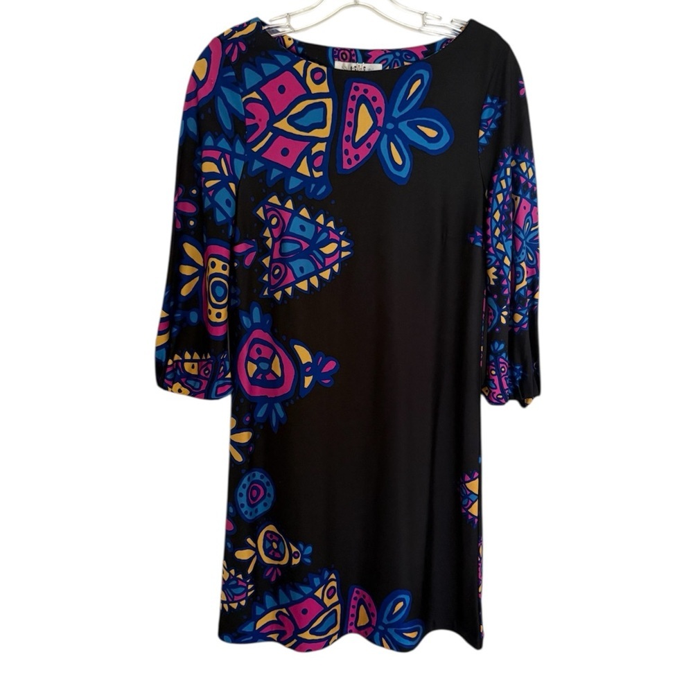 Vintage Tibi New York Silk Shift Dress Geometric Mod size S